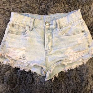America Eagle Light Washed Shorts